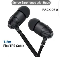 Combo of 2 Microphone Earbud Headphones with Noise Cancelling, Wired Multicolour-thumb1