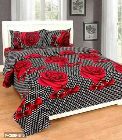 Classic Polycotton Printed Double Bedsheet with Pillow Covers-thumb3