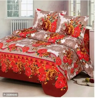 Classic Polycotton Printed Double Bedsheet with Pillow Covers-thumb0