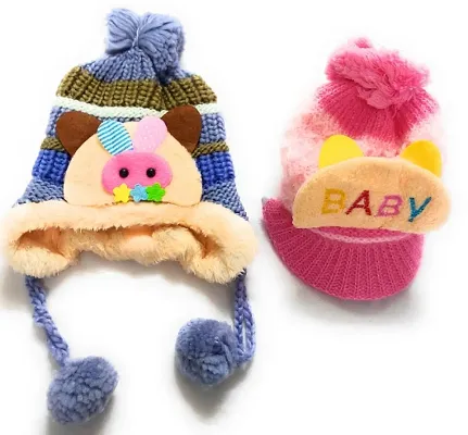 NJT - Kids Unisex Knitted Woolen Warm Winter Beanie Hat Cap for Baby Boys and Girls (1-2 Years, M01)