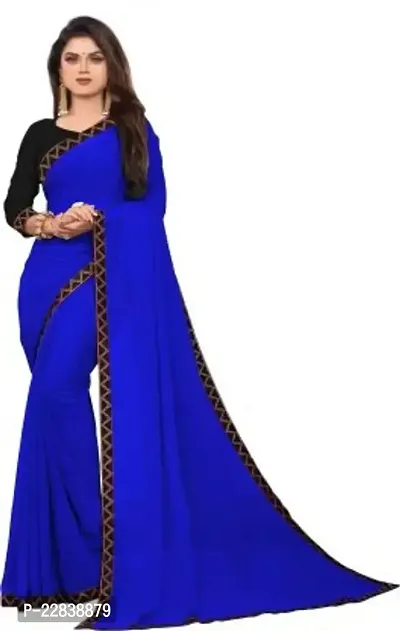 Stylish Fancy Designer Georgette Saree With Blouse Piece For Women-thumb0