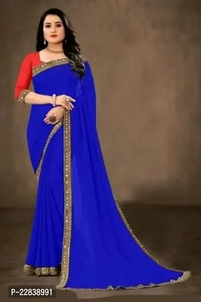 Stylish Fancy Designer Georgette Saree With Blouse Piece For Women-thumb0