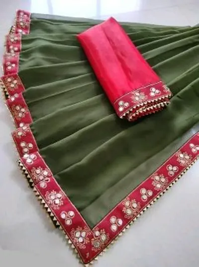 Elegant Georgette Saree with Blouse piece 