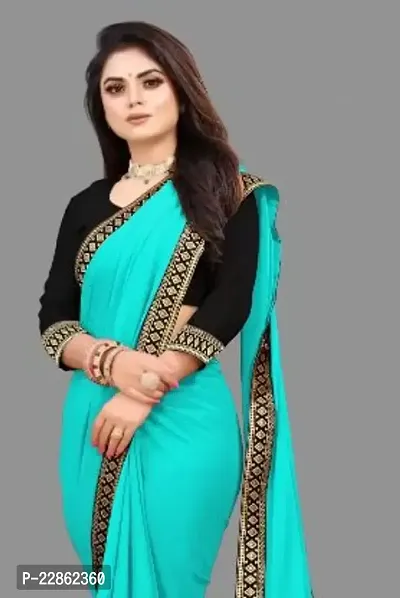 Stylish Fancy Designer Georgette Saree With Blouse Piece For Women-thumb0