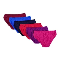 Akakee Iinnerwear Plain Cotton Panties Combo 6 Set Briefs Underwear for Women's ( Pack of 6 Panty ) ( Colors May Vary )-thumb2