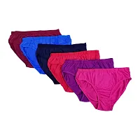 Akakee Iinnerwear Plain Cotton Panties Combo 6 Set Briefs Underwear for Women's ( Pack of 6 Panty ) ( Colors May Vary )-thumb1