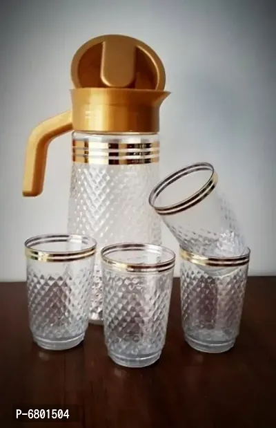 GOLDENLINE JUG WITH 4 GLASS