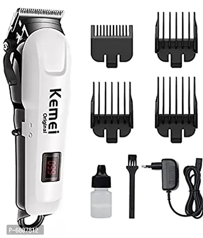 Kemei KM-809A Trimmer 120 min Runtime 4 Length Settings  (White)-thumb0