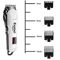 Kemei KM-809A Trimmer 120 min Runtime 4 Length Settings  (White)-thumb1