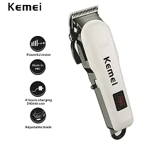 Kemei KM-809A Trimmer 120 min Runtime 4 Length Settings  (White)-thumb4