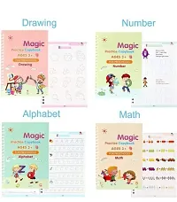 smart Magic Practice Copybook (4 Books + 1 Pen + 10 Refills + 1 Grip), Number Tracing Book with Pen, Magic Copybook Set Practical Reusable-thumb2