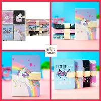 diary mix design With Magnetic Lock Notebook With Ruled Pages Fancy Unicorn Design Diary Notepad for College Students (Pack of 1 Pcs ; Random Color)-thumb3
