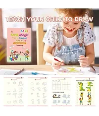 Sank Magic Practice Copybook, Number Tracing Book for Preschoolers with Pen, Magic Calligraphy Copybook Set Practical Reusable Writing Tool Simple Hand Lettering (4 BOOK + 10 REFILL+ 1 Pen +1 Grip)-thumb4