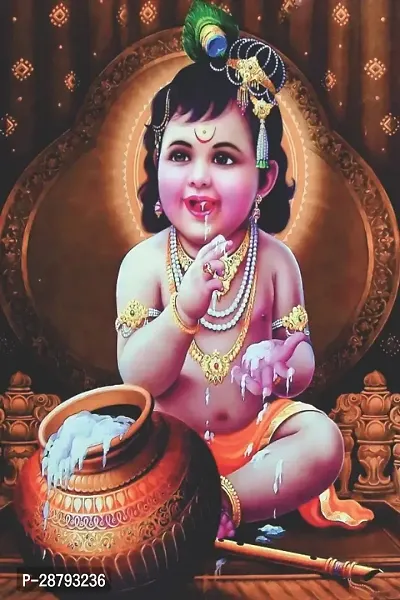 Bal Krishna Poster For Room Decoration Multicolor 12 x 18 Inch-thumb0