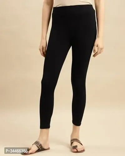 Stylish Black Cotton Lycra Leggings For Women-thumb0