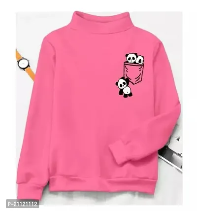 Elegant Cotton Pink Panda Print T-Shirt For Women-thumb0