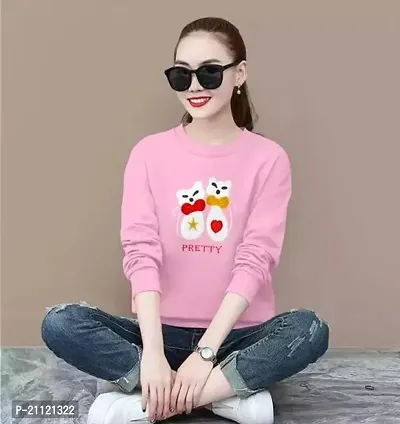 Elegant Cotton Pink Love Billi Print T-Shirt For Women-thumb0