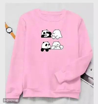 Elegant Cotton Pink Panda Print T-Shirt For Women-thumb0