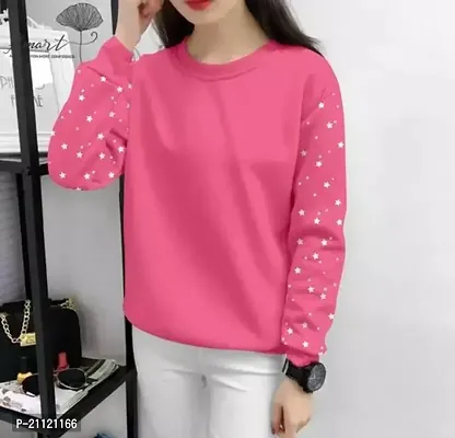 Elegant Cotton Pink Dot Print  T-Shirt For Women-thumb0