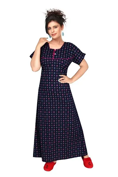 Women Cotton Printed Night Gown