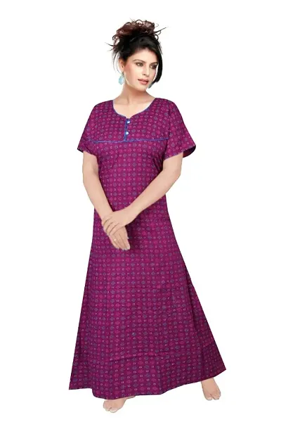 Women Cotton Printed Night Gown