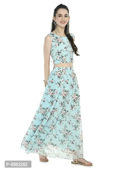 TOGZZ women printed Crop Top  Skirt with duptta set-thumb5