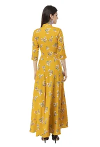 RUDRAKRITI Women's Fit and flare Maxi Dress with Mask-thumb2