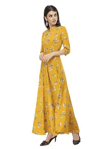 RUDRAKRITI Women's Fit and flare Maxi Dress with Mask-thumb3