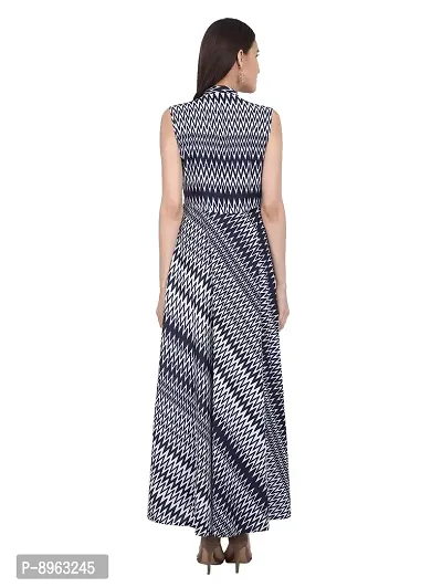 RUDRAKRITI Women Crepe fit and flary Maxi Dress-thumb3