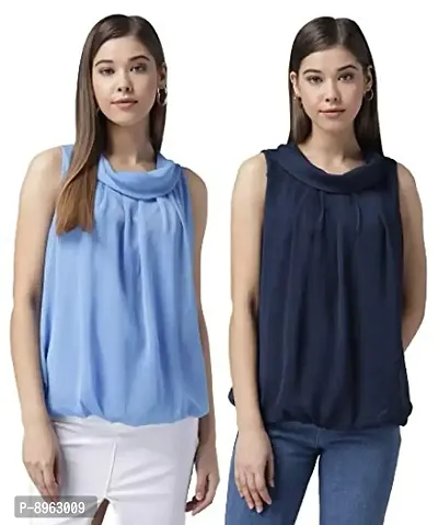 RUDRAKRITI Women Chiffon top (Pack of 2)