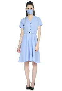 TOGZZ Women's Knee Length Dress (Cloud Blue L)-thumb1