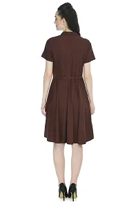 TOGZZ Women's Knee Length Dress (Brown S)-thumb2