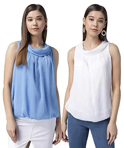 RUDRAKRITI Women Chiffon top (Pack of 2)