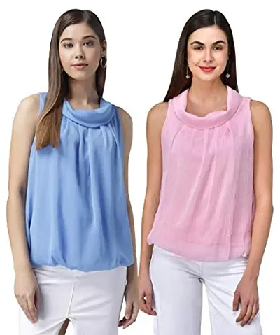 RUDRAKRITI Women Chiffon top (Pack of 2)