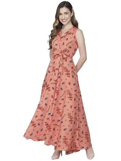 RUDRAKRITI Printed Flared Dress for Women