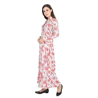 RUDRAKRITI Women's Cotton Pink Floral Printed Maxi Dress-thumb2