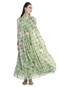 Rudrakriti women printed Crop Top  Skirt with duptta set-thumb1