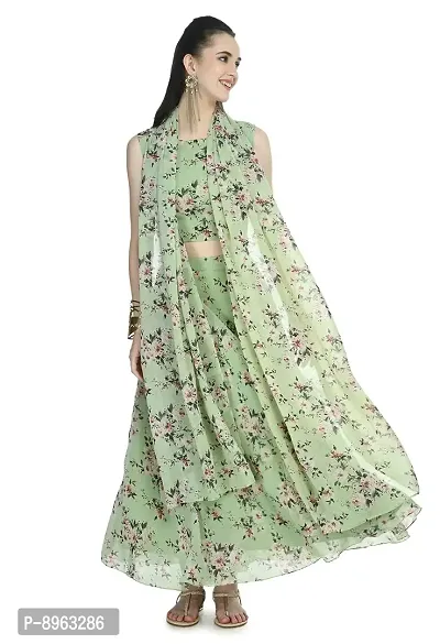 Rudrakriti women printed Crop Top  Skirt with duptta set-thumb2
