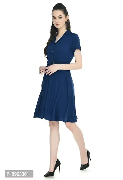 TOGZZ Women's Knee Length Dress (Royal Blue M)-thumb4