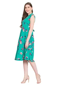 RUDRAKRITI Women's Fit and flare Dress with Free Mask-thumb3