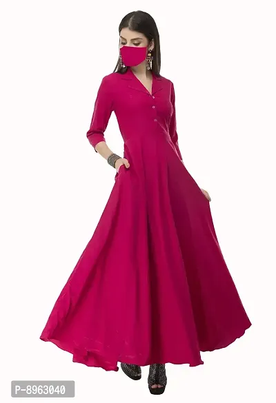 Pink Crepe Fit And Flare Dresses For Women