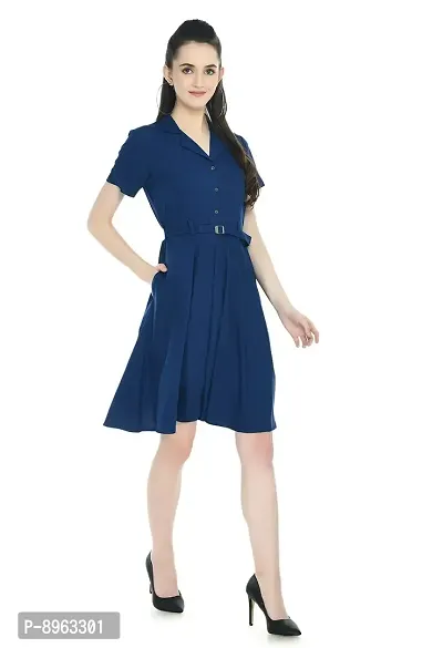 TOGZZ Women's Knee Length Dress (Royal Blue M)-thumb5
