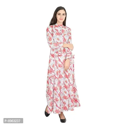 RUDRAKRITI Women Crepe fit and flary Maxi Dress