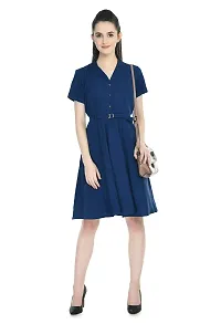 TOGZZ Women's Knee Length Dress (Royal Blue M)-thumb1