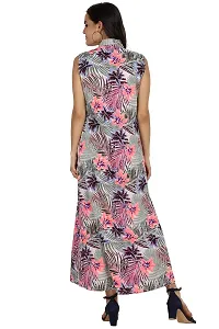 RUDRAKRITI Women Crepe fit and flary Maxi Dress-thumb2