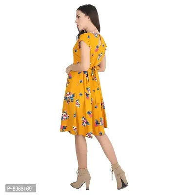 RUDRAKRITI Women Crepe Knee Length Dress-thumb3