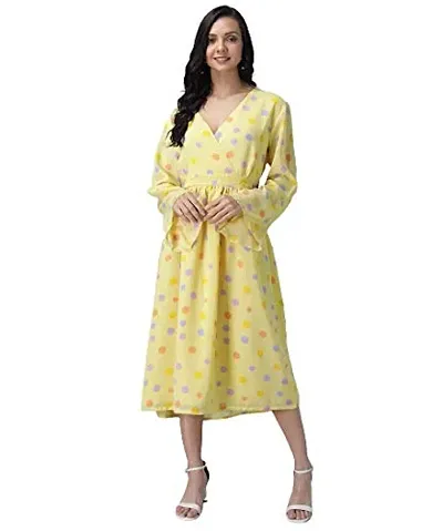 RUDRAKRITI Women Georgette Polka dot Dress