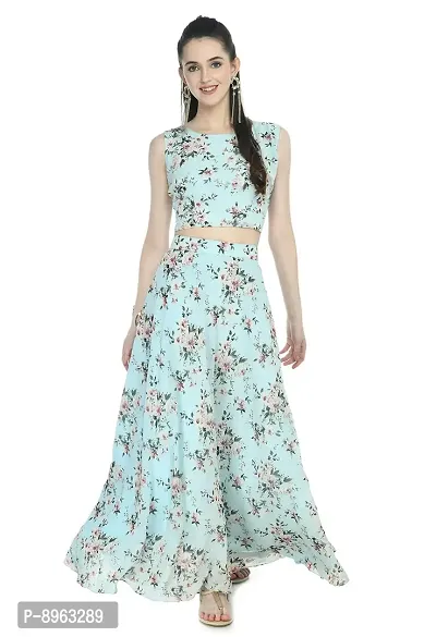 Rudrakriti women printed Crop Top  Skirt with duptta set-thumb2