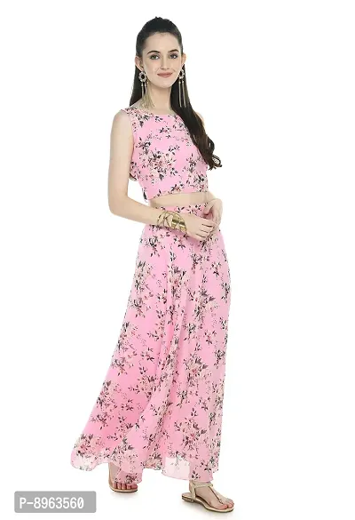 Rudrakriti women pink printed Crop Top  Skirt with duptta set-thumb5