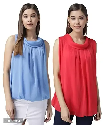 RUDRAKRITI Women Chiffon top (Pack of 2)